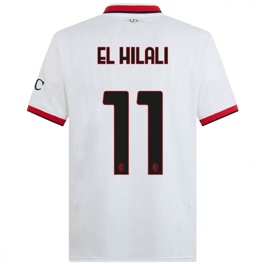 Men Football Youns El Hilali #11 White Black Red Away Jersey 2024/25 T-Shirt Nz