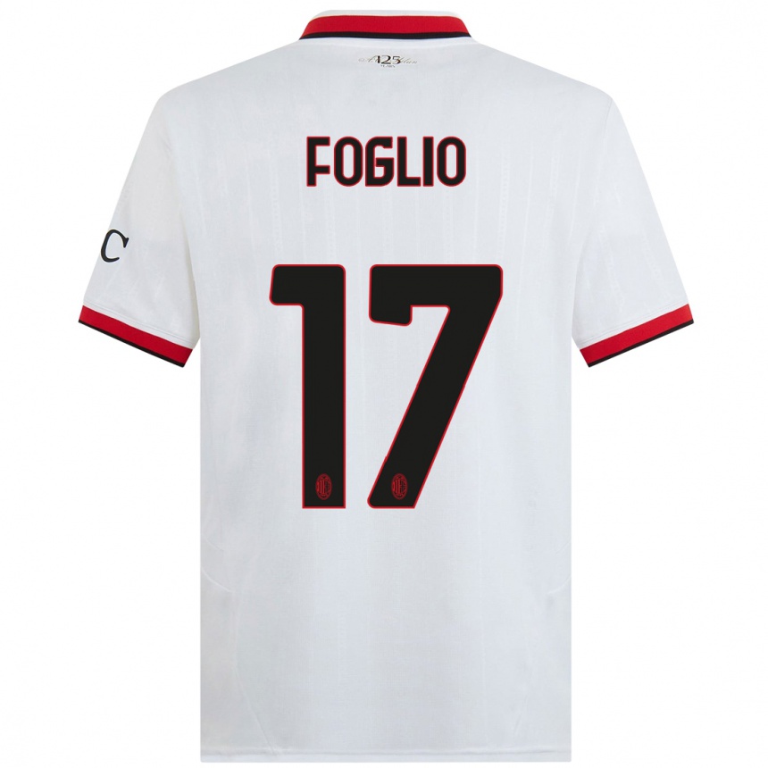 Men Football Christian Foglio #17 White Black Red Away Jersey 2024/25 T-Shirt Nz