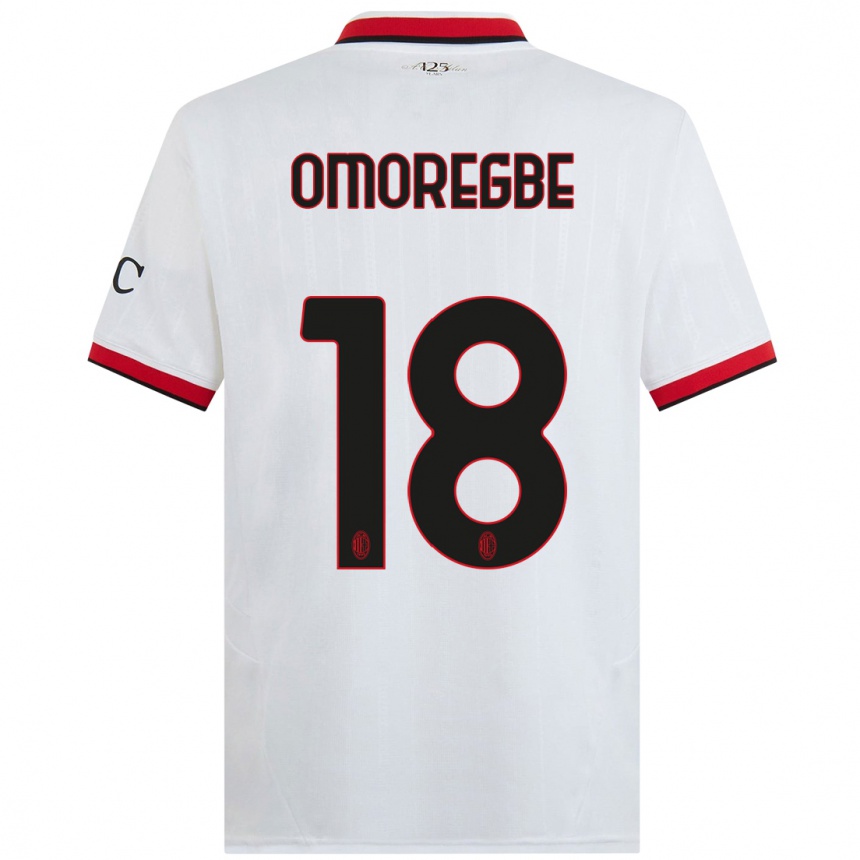 Men Football Bob Murphy Omoregbe #18 White Black Red Away Jersey 2024/25 T-Shirt Nz