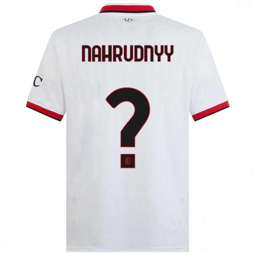 Men Football Vladislav Nahrudnyy #0 White Black Red Away Jersey 2024/25 T-Shirt Nz