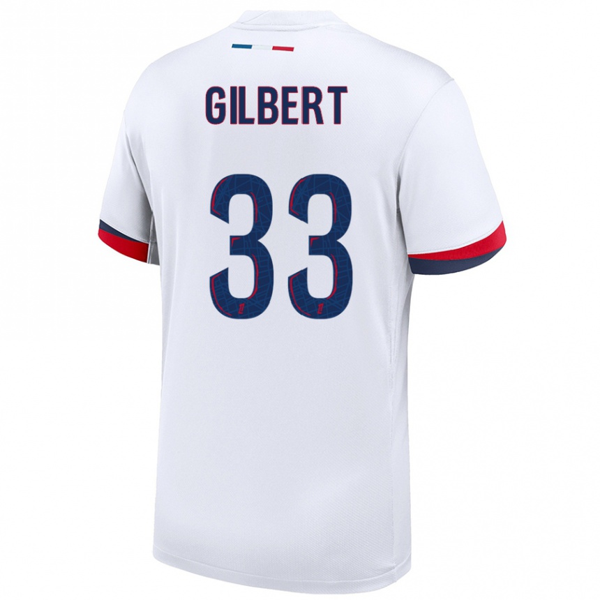 Men Football Tara Elimbi Gilbert #33 White Blue Red Away Jersey 2024/25 T-Shirt Nz