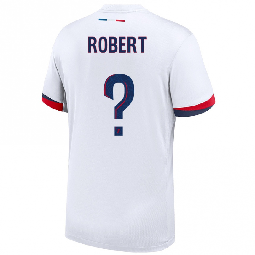 Men Football Laure Robert #0 White Blue Red Away Jersey 2024/25 T-Shirt Nz