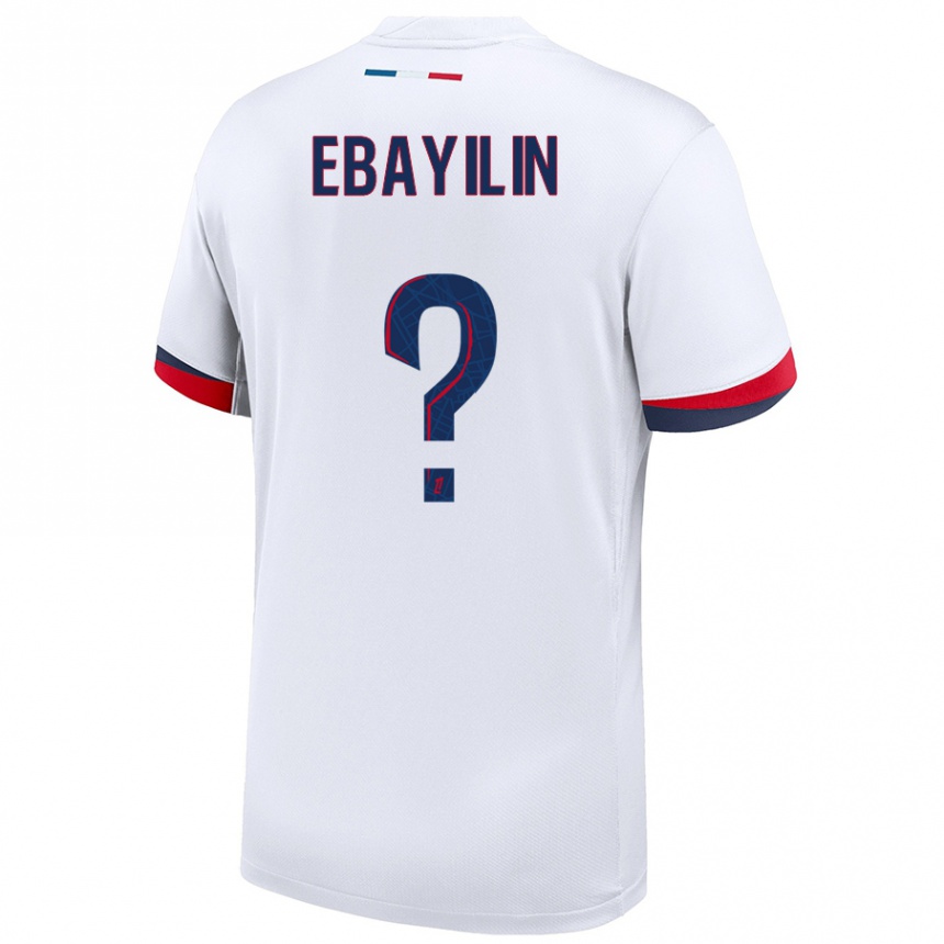 Men Football Anais Ebayilin #0 White Blue Red Away Jersey 2024/25 T-Shirt Nz