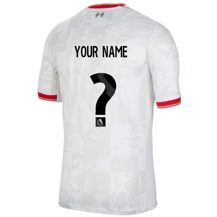 Men Football Your Name #0 White Red Black Third Jersey 2024/25 T-Shirt Nz