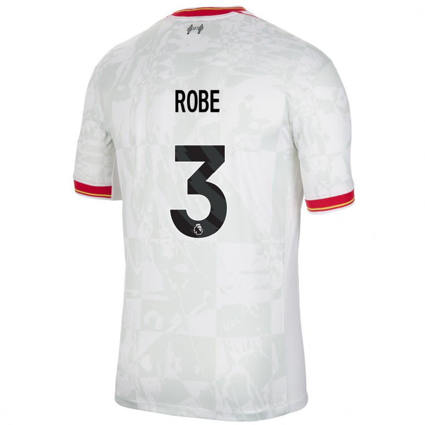 Men Football Leighanne Robe #3 White Red Black Third Jersey 2024/25 T-Shirt Nz