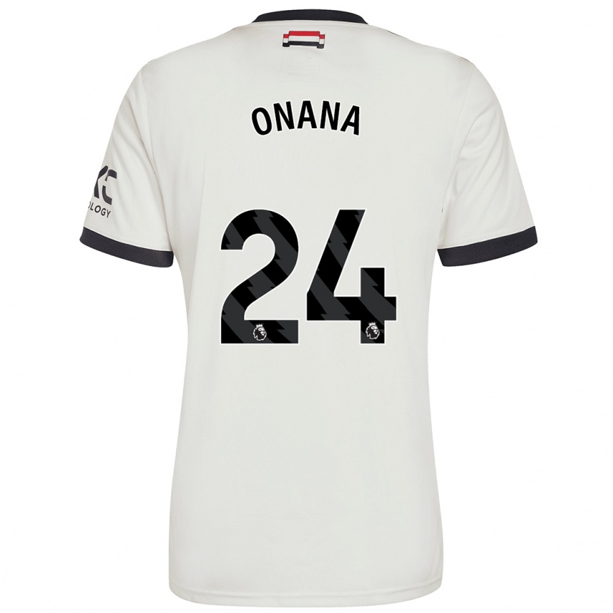 Men Football André Onana #24 Off White Third Jersey 2024/25 T-Shirt Nz