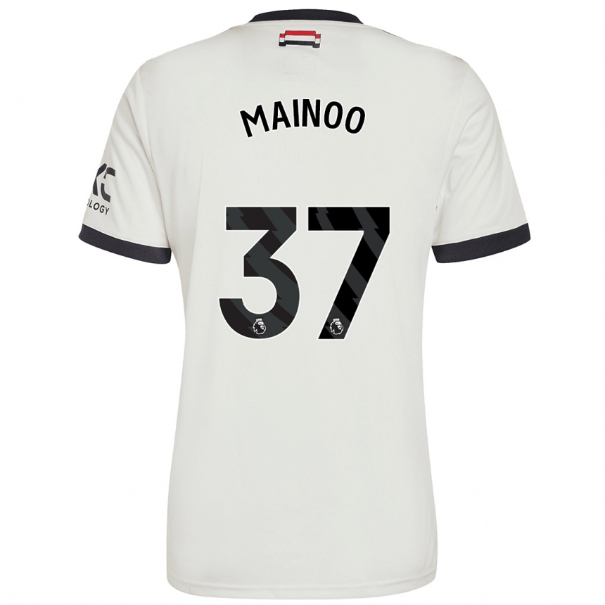 Men Football Kobbie Mainoo #37 Off White Third Jersey 2024/25 T-Shirt Nz