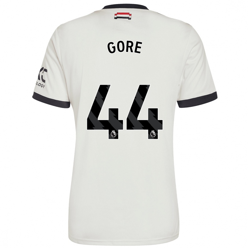 Men Football Daniel Gore #44 Off White Third Jersey 2024/25 T-Shirt Nz