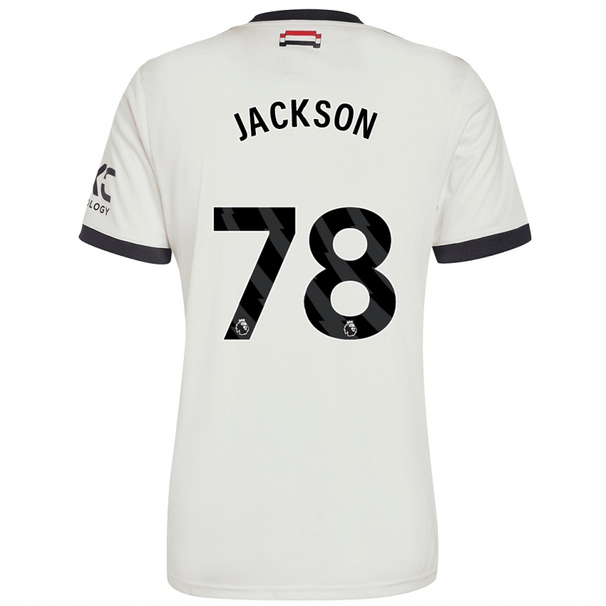 Men Football Louis Jackson #78 Off White Third Jersey 2024/25 T-Shirt Nz