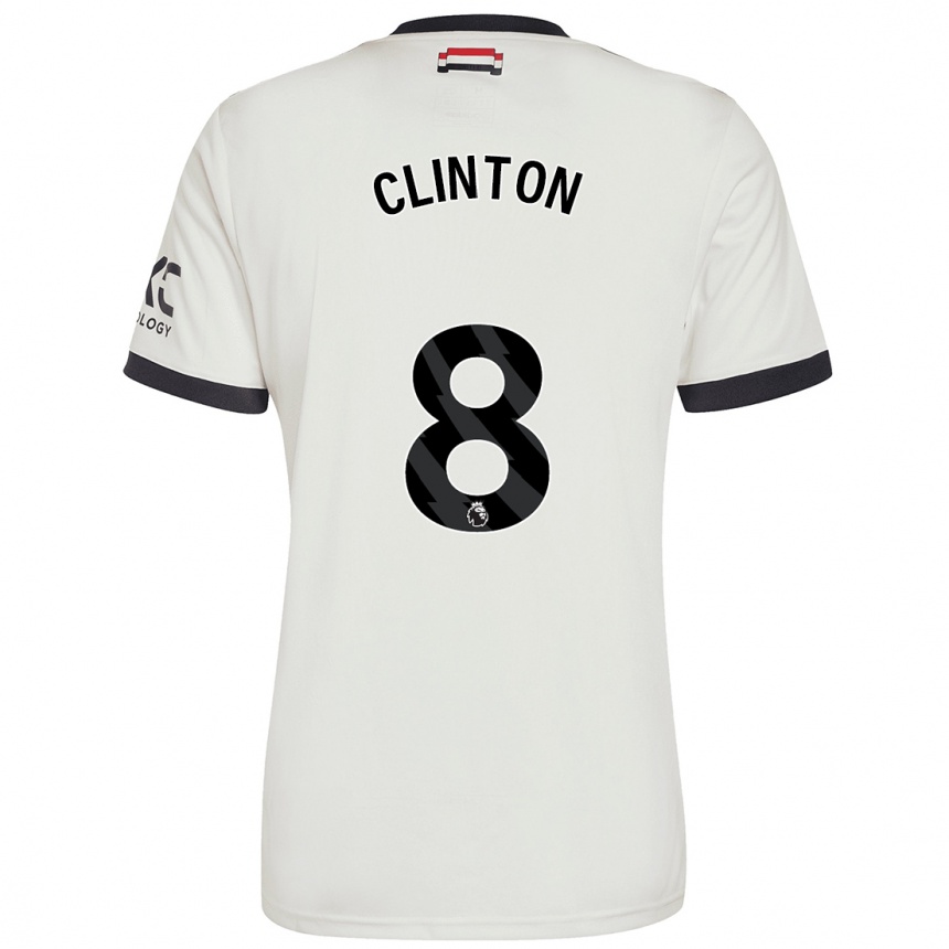 Men Football Grace Clinton #8 Off White Third Jersey 2024/25 T-Shirt Nz