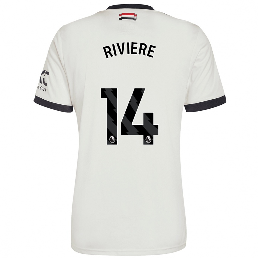 Men Football Jayde Riviere #14 Off White Third Jersey 2024/25 T-Shirt Nz