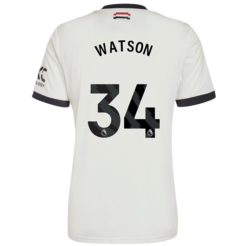 Men Football Emma Watson #34 Off White Third Jersey 2024/25 T-Shirt Nz