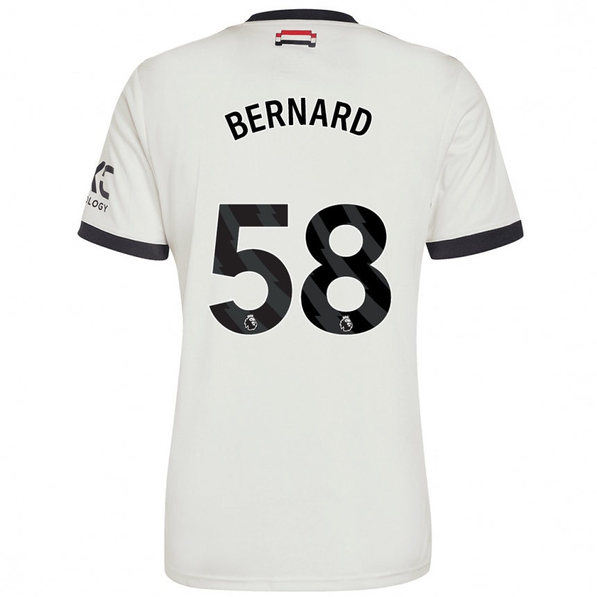 Men Football Bernard #58 Off White Third Jersey 2024/25 T-Shirt Nz