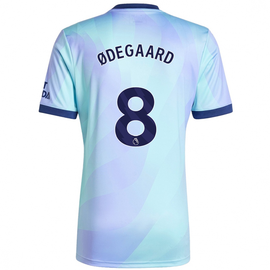 Men Football Martin Odegaard #8 Aqua Third Jersey 2024/25 T-Shirt Nz