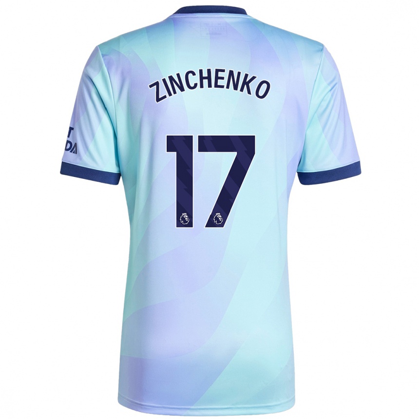 Men Football Oleksandr Zinchenko #17 Aqua Third Jersey 2024/25 T-Shirt Nz