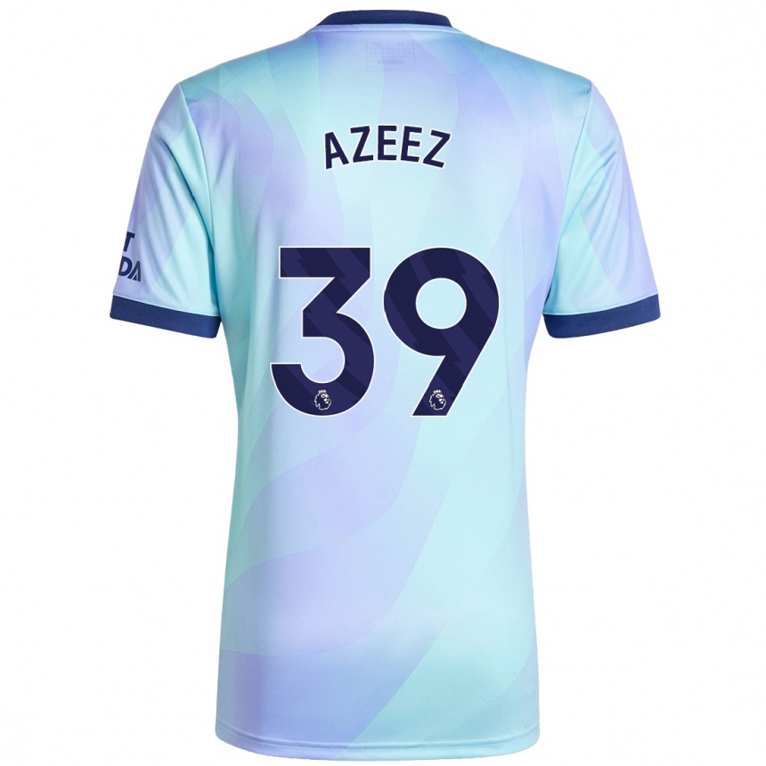 Men Football Miguel Azeez #39 Aqua Third Jersey 2024/25 T-Shirt Nz