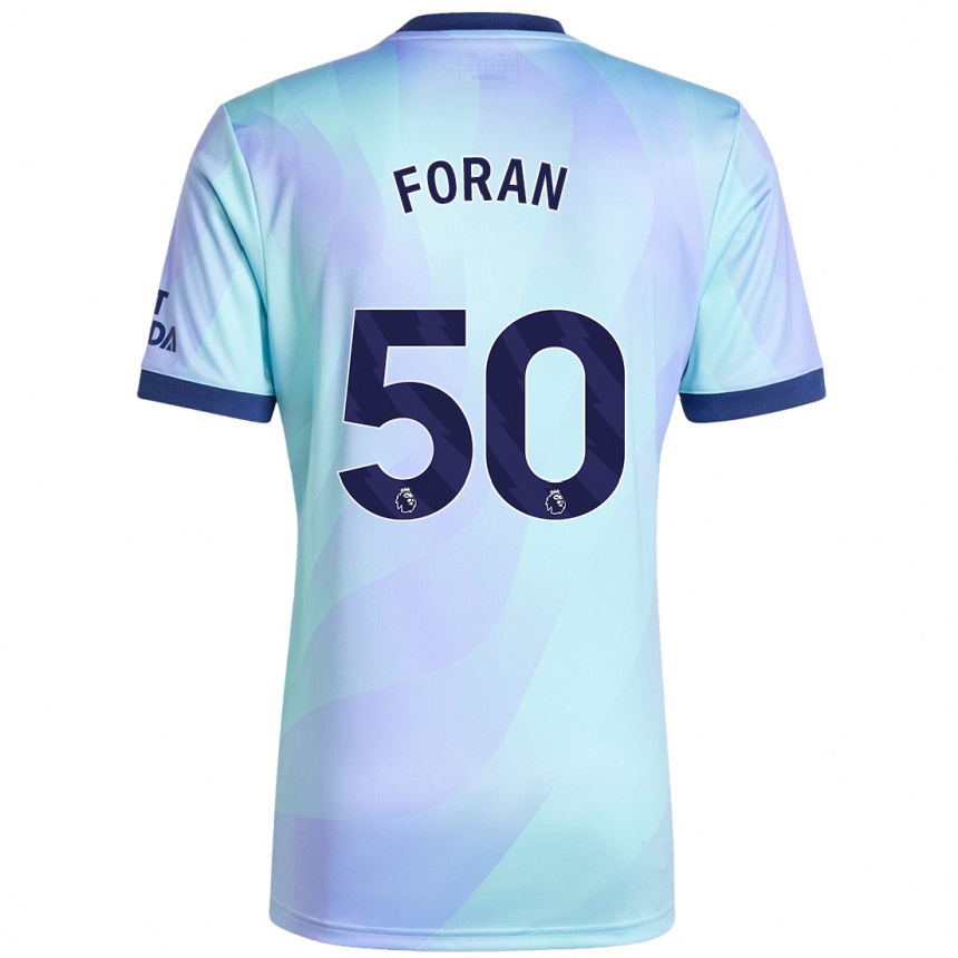 Men Football Taylor Foran #50 Aqua Third Jersey 2024/25 T-Shirt Nz