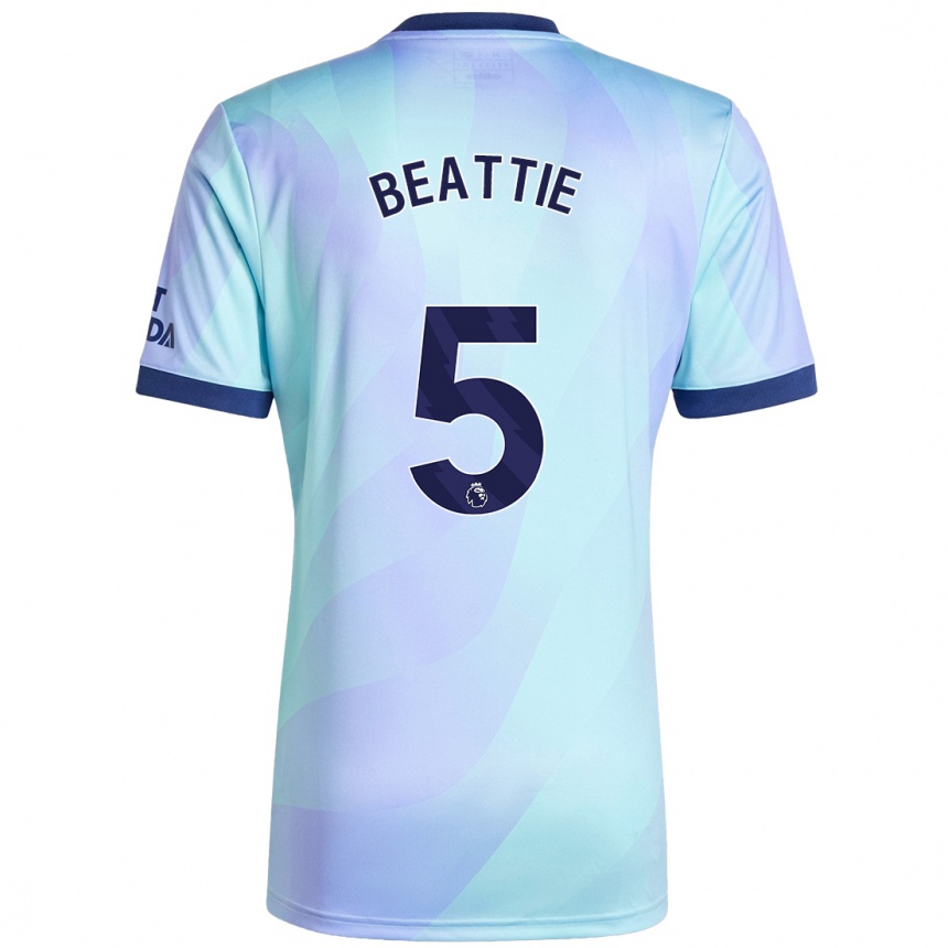 Men Football Jen Beattie #5 Aqua Third Jersey 2024/25 T-Shirt Nz