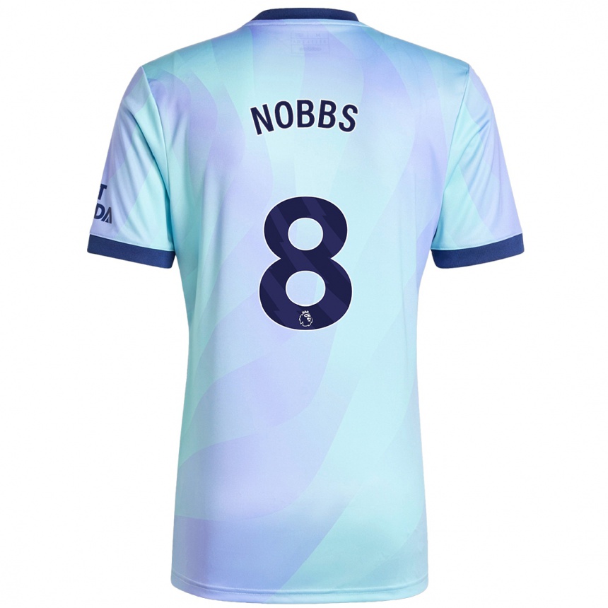 Men Football Nobbs #8 Aqua Third Jersey 2024/25 T-Shirt Nz