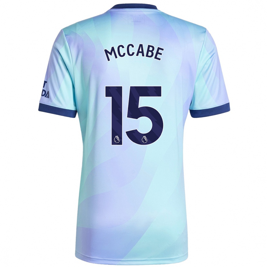 Men Football Katie Mccabe #15 Aqua Third Jersey 2024/25 T-Shirt Nz