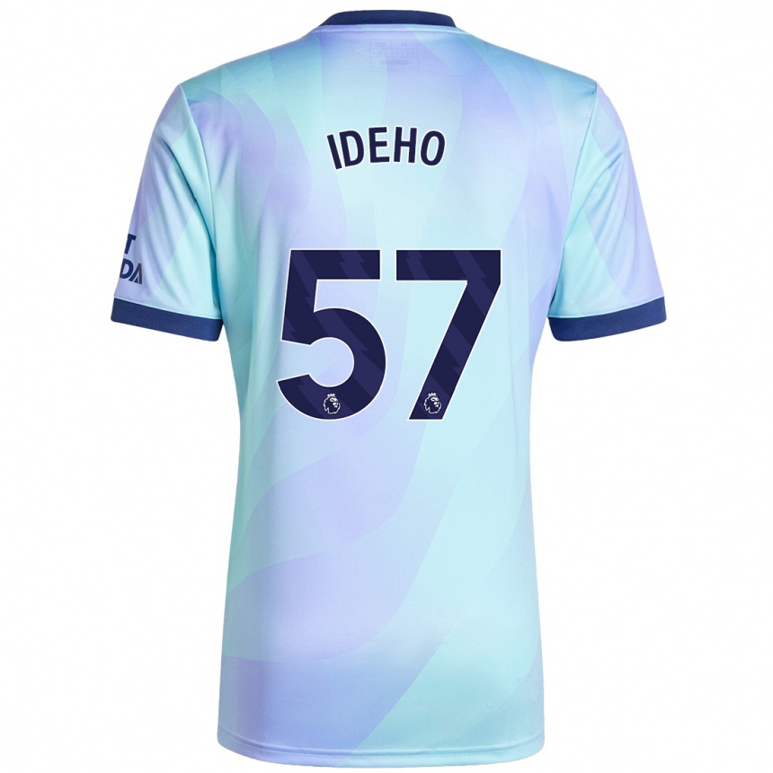 Men Football Joel Ideho #57 Aqua Third Jersey 2024/25 T-Shirt Nz