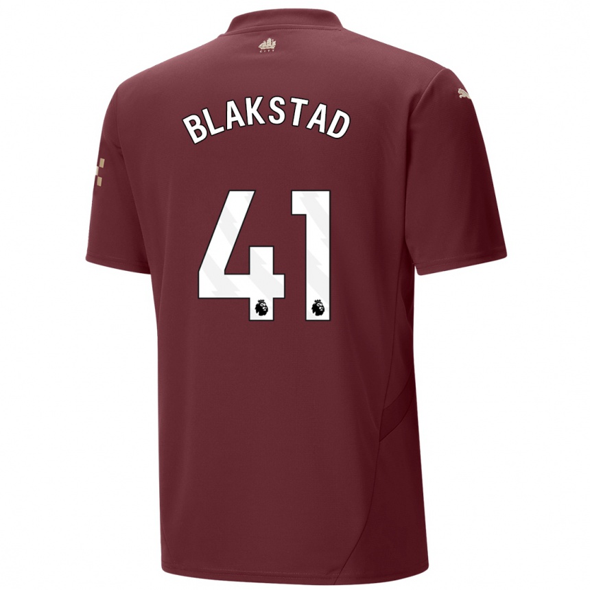 Men Football Julie Blakstad #41 Maroon Third Jersey 2024/25 T-Shirt Nz