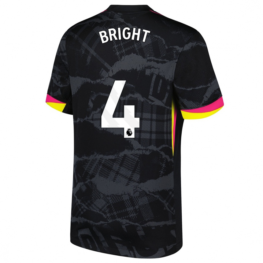 Men Football Millie Bright #4 Black Pink Third Jersey 2024/25 T-Shirt Nz