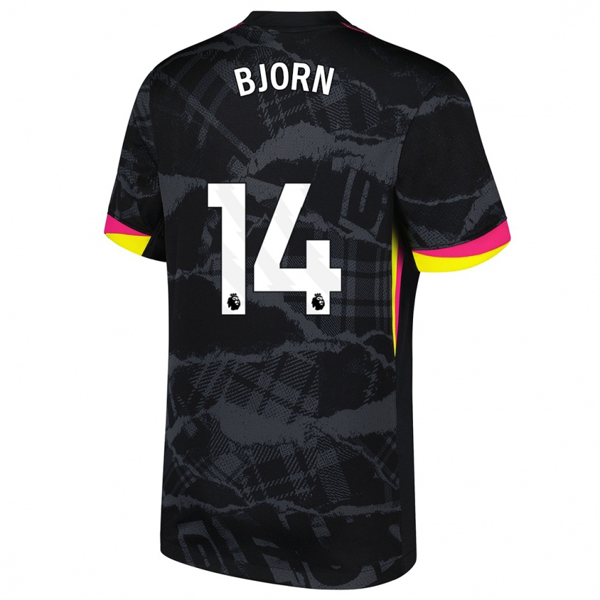 Men Football Nathalie Björn #14 Black Pink Third Jersey 2024/25 T-Shirt Nz