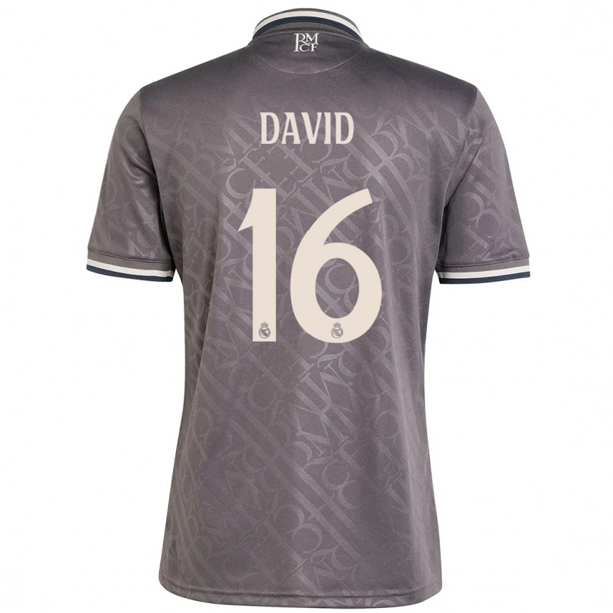 Men Football Antonio David #16 Charcoal Third Jersey 2024/25 T-Shirt Nz