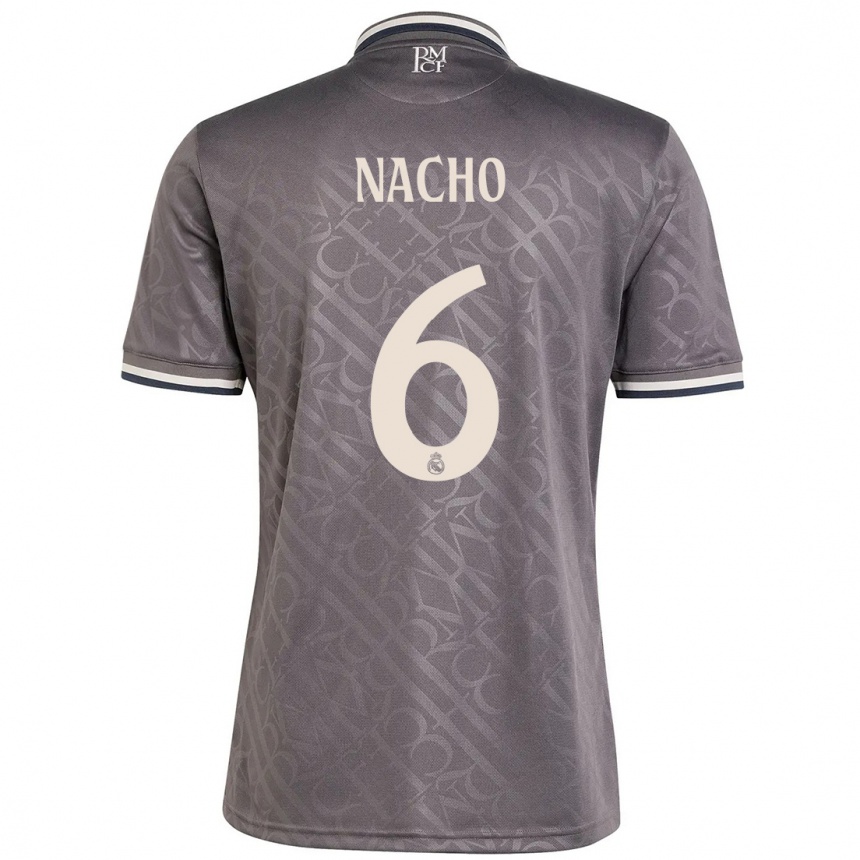 Men Football Nacho Fernandez #6 Charcoal Third Jersey 2024/25 T-Shirt Nz