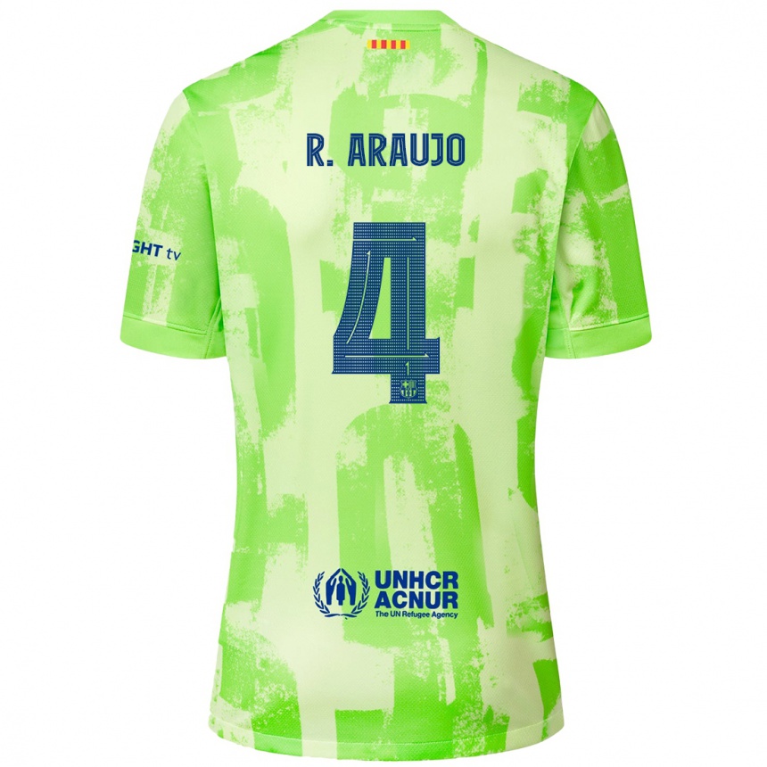 Men Football Ronald Araujo #4 Lime Third Jersey 2024/25 T-Shirt Nz