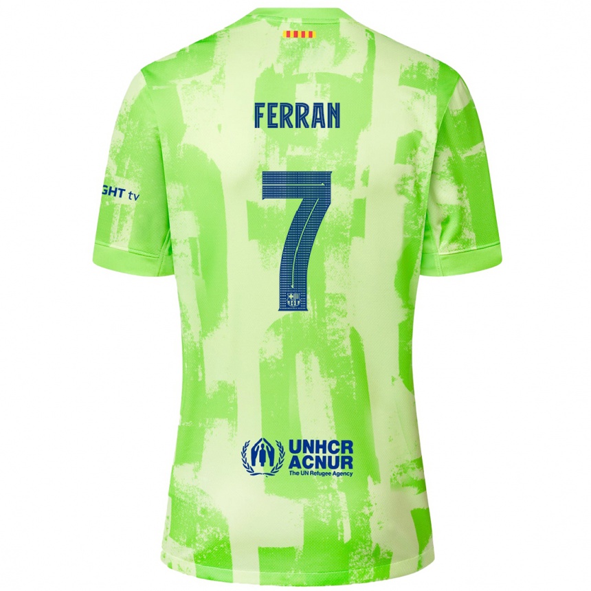 Men Football Ferran Torres #7 Lime Third Jersey 2024/25 T-Shirt Nz