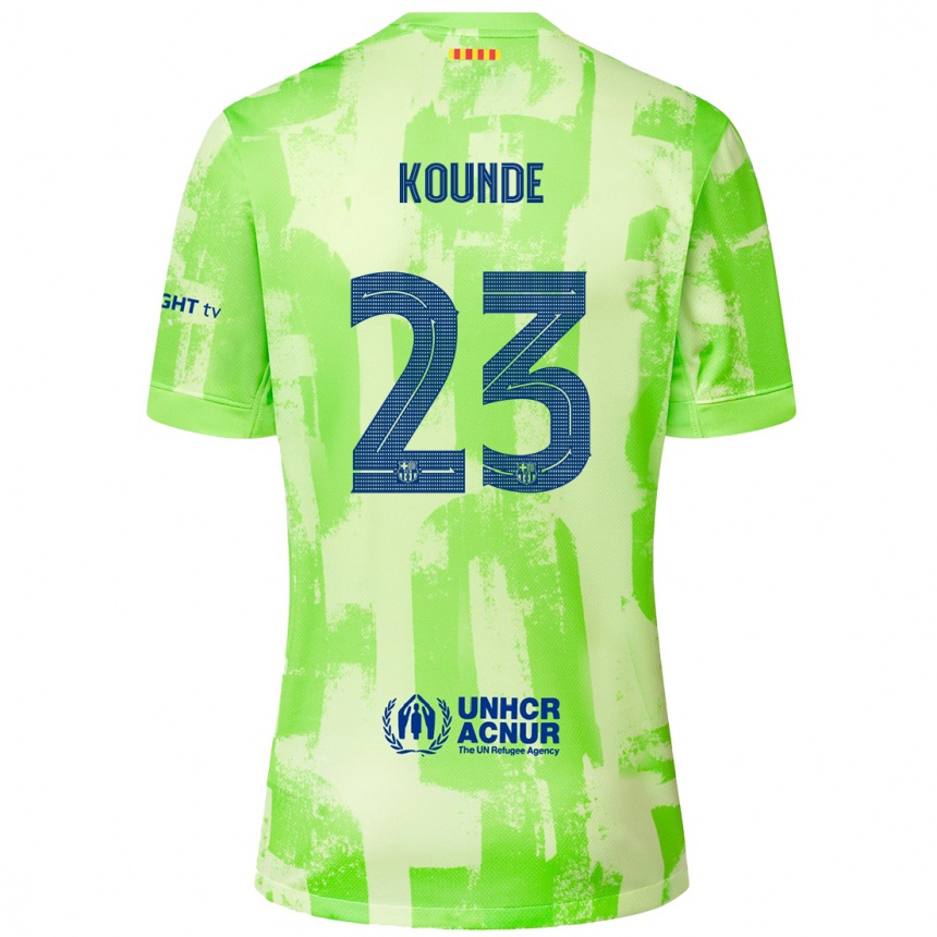 Men Football Jules Kounde #23 Lime Third Jersey 2024/25 T-Shirt Nz