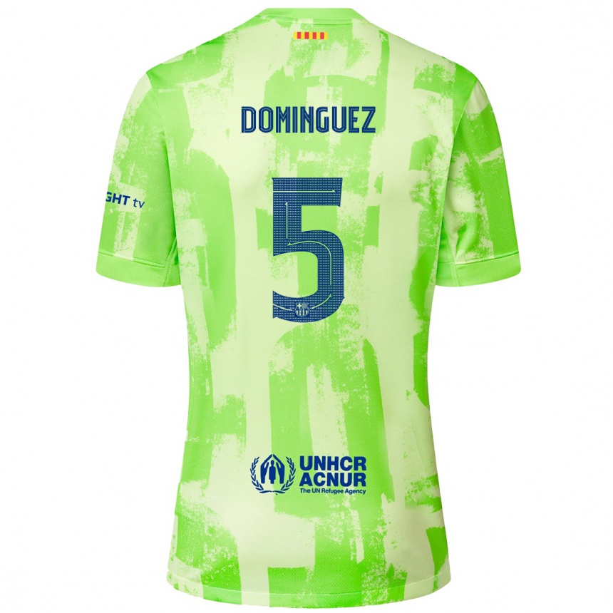 Men Football Sergi Dominguez #5 Lime Third Jersey 2024/25 T-Shirt Nz