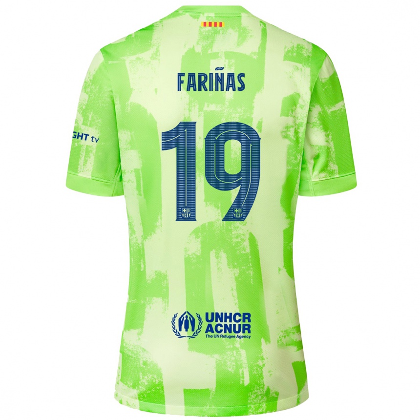 Men Football Brian Fariñas #19 Lime Third Jersey 2024/25 T-Shirt Nz