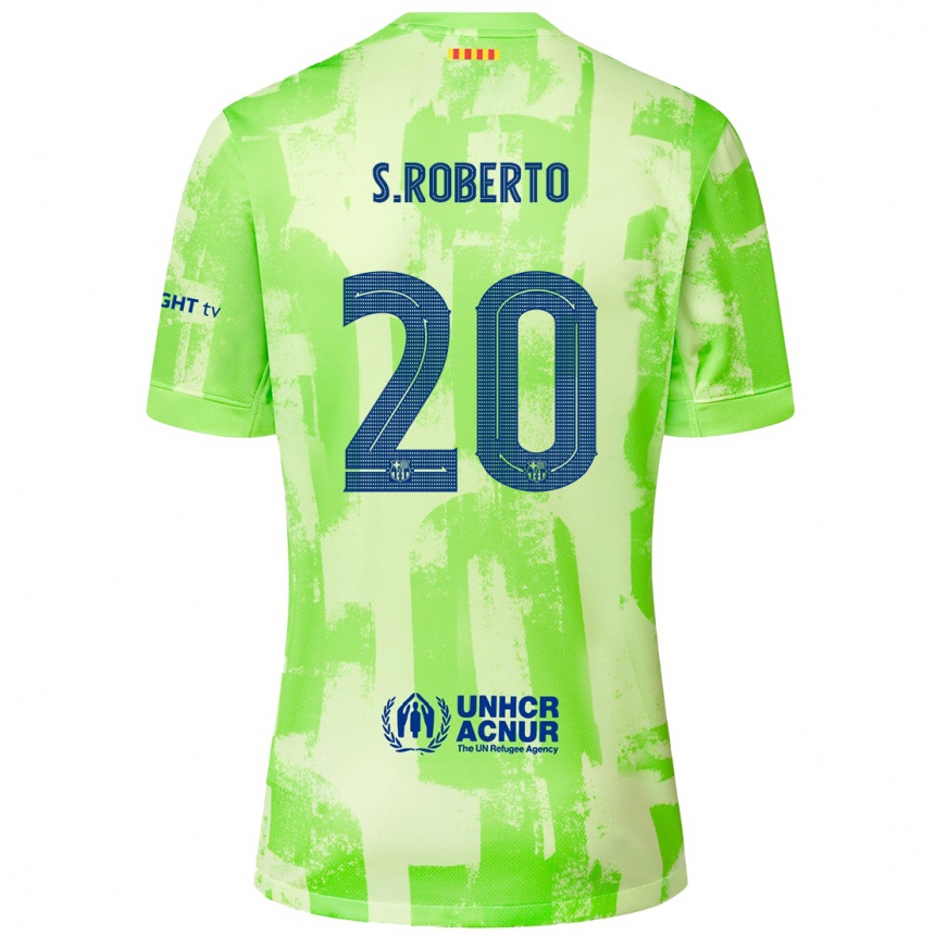 Men Football Sergi Roberto #20 Lime Third Jersey 2024/25 T-Shirt Nz