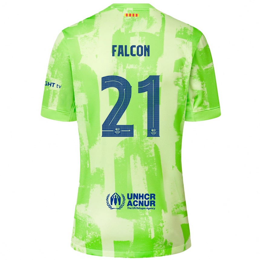 Men Football Andrea Falcon #21 Lime Third Jersey 2024/25 T-Shirt Nz