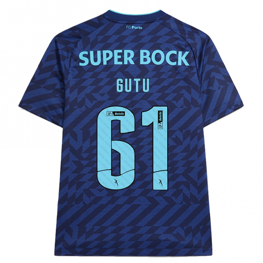 Men Football Denis Gutu #61 Navy Blue Third Jersey 2024/25 T-Shirt Nz