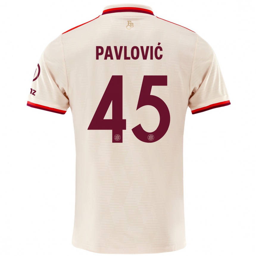 Men Football Aleksandar Pavlovic #45 Linen Third Jersey 2024/25 T-Shirt Nz