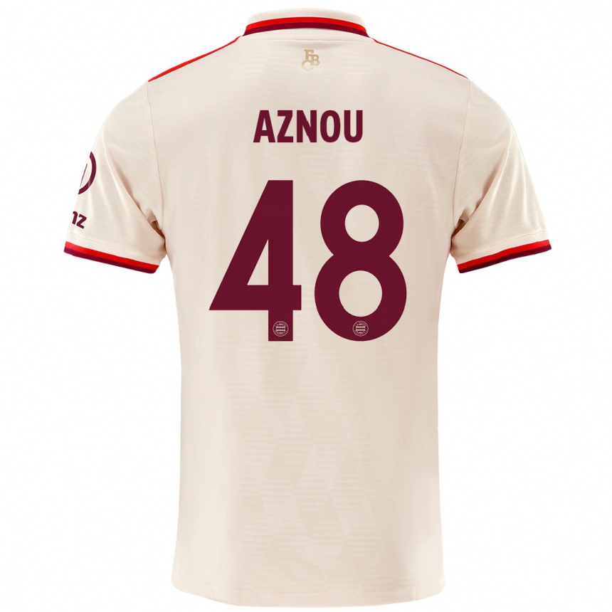 Men Football Adam Aznou #48 Linen Third Jersey 2024/25 T-Shirt Nz