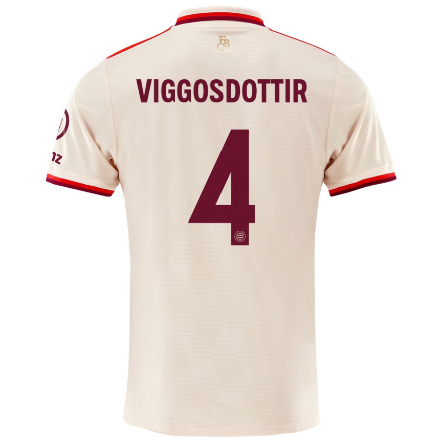 Men Football Glódís Perla Viggósdóttir #4 Linen Third Jersey 2024/25 T-Shirt Nz