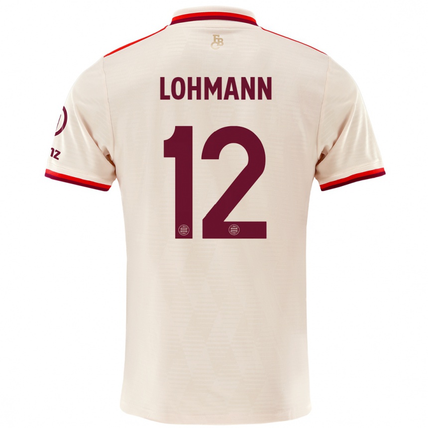 Men Football Sydney Lohmann #12 Linen Third Jersey 2024/25 T-Shirt Nz