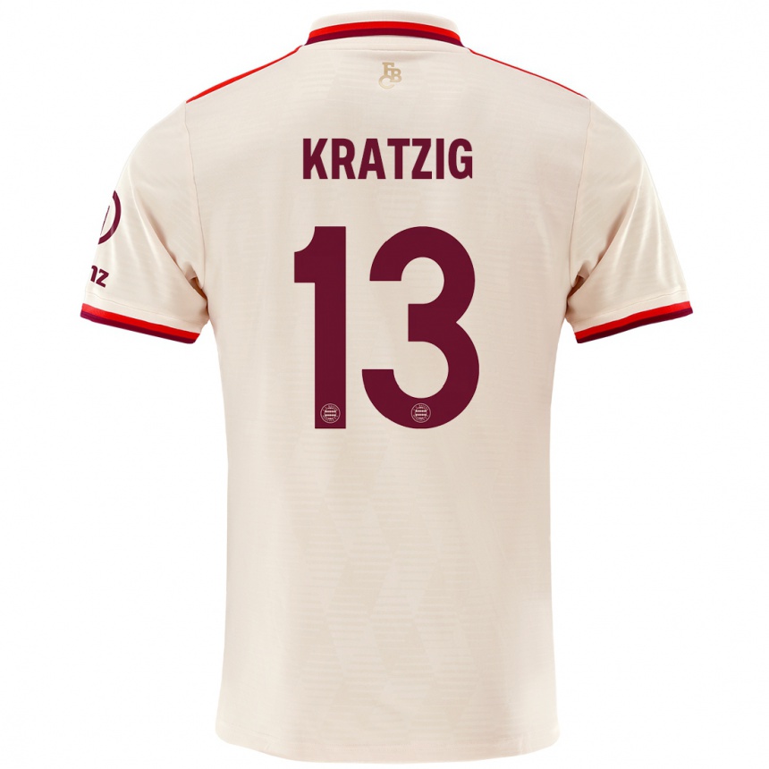 Men Football Frans Kratzig #13 Linen Third Jersey 2024/25 T-Shirt Nz