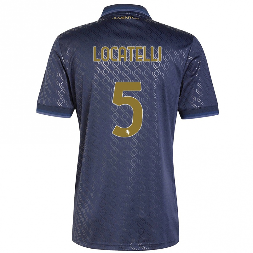 Men Football Manuel Locatelli #5 Navy Blue Third Jersey 2024/25 T-Shirt Nz