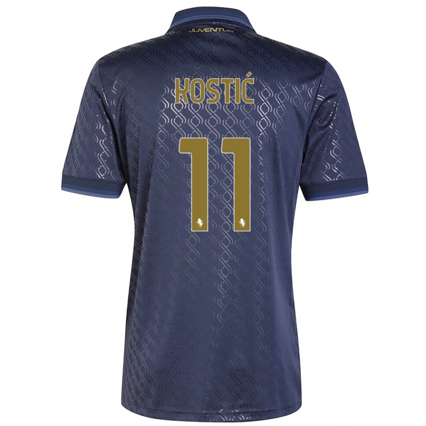 Men Football Filip Kostic #11 Navy Blue Third Jersey 2024/25 T-Shirt Nz