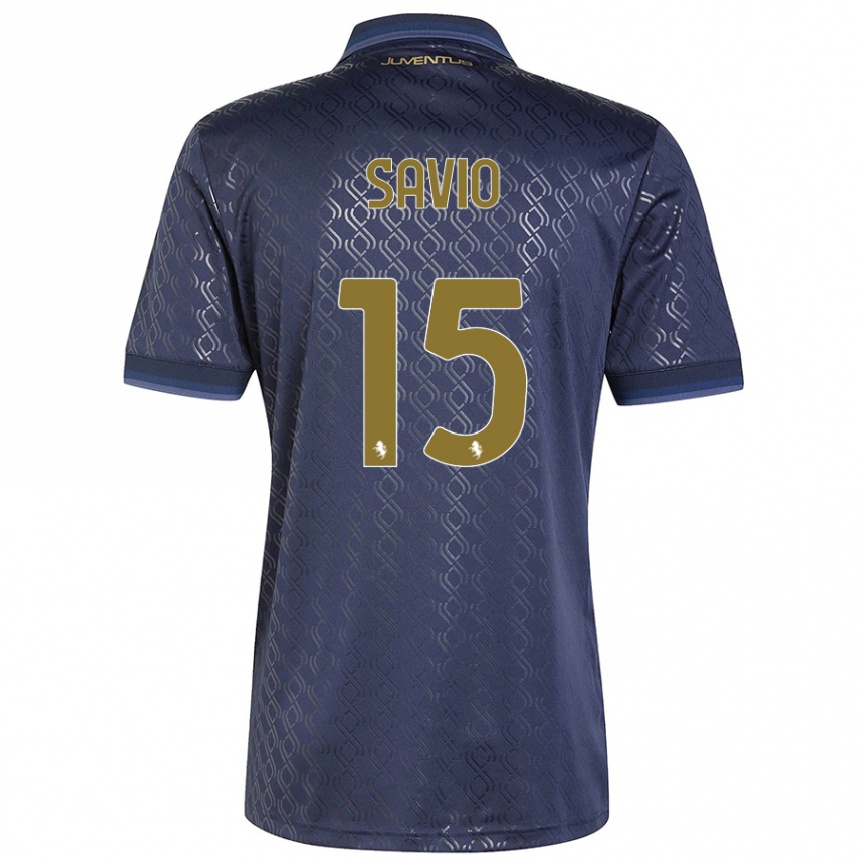 Men Football Federico Savio #15 Navy Blue Third Jersey 2024/25 T-Shirt Nz