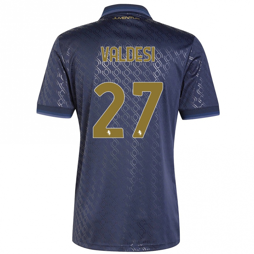 Men Football Andrea Valdesi #27 Navy Blue Third Jersey 2024/25 T-Shirt Nz