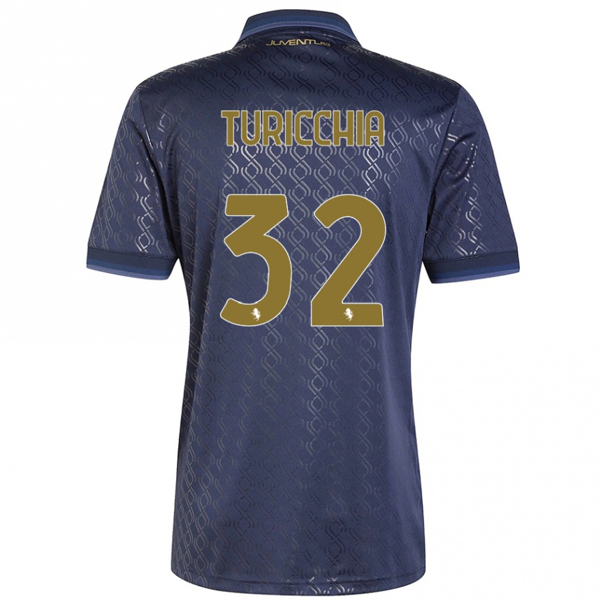 Men Football Riccardo Turicchia #32 Navy Blue Third Jersey 2024/25 T-Shirt Nz