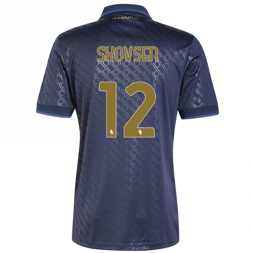 Men Football Matilde Lundorf Skovsen #12 Navy Blue Third Jersey 2024/25 T-Shirt Nz