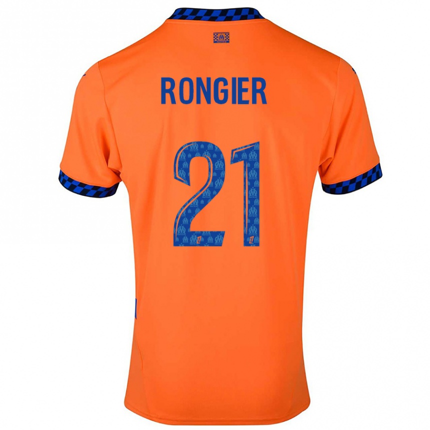 Men Football Valentin Rongier #21 Orange Dark Blue Third Jersey 2024/25 T-Shirt Nz